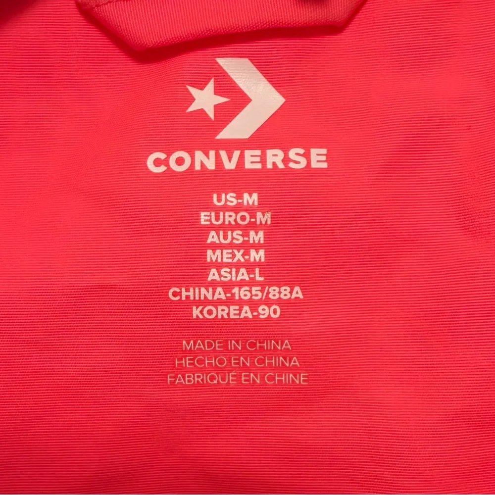 Converse Neon Pink and Black Windbreaker Track Jacket Size Medium - Picture 4 of 5